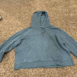 Cropped dusky blue hoodie